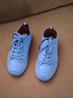 Bally Light Blue Casual Leather Sneakers